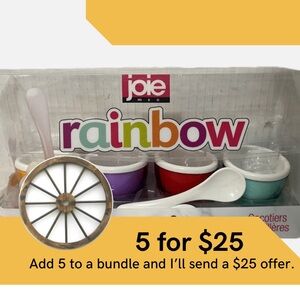 Joie rainbow egg cups with spoons.